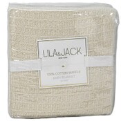 Wholesale - 1pc 30x40" Cotton Waffle Blanket - Ivory C/P 48, UPC: 195010021647